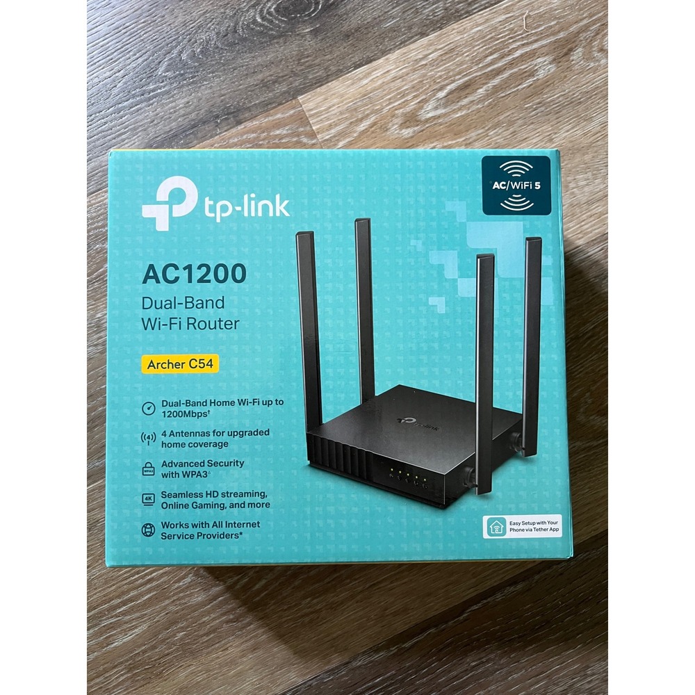 TP-Link AC1200 Dual-Band Wi-Fi Router Archer C54 Black 4-Antenna MU-MIMO‎ WPA3